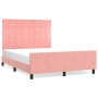 Estructura de cama con cabecero de terciopelo rosa 140x200 cm de , Camas y somieres - Ref: Foro24-3125762, Precio: 219,80 €, ...