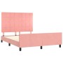 Estructura de cama con cabecero de terciopelo rosa 140x200 cm de , Camas y somieres - Ref: Foro24-3125762, Precio: 219,80 €, ...