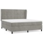 Cama box spring con colchón terciopelo gris claro 160x200 cm de , Camas y somieres - Ref: Foro24-3129219, Precio: 563,84 €, D...