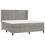 Cama box spring con colchón terciopelo gris claro 160x200 cm de , Camas y somieres - Ref: Foro24-3129219, Precio: 563,84 €, D...