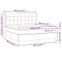Cama box spring con colchón terciopelo gris claro 160x200 cm de , Camas y somieres - Ref: Foro24-3129219, Precio: 563,84 €, D...