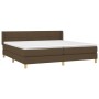 Cama box spring con colchón tela marrón oscuro 200x200 cm de , Camas y somieres - Ref: Foro24-3130300, Precio: 607,29 €, Desc...