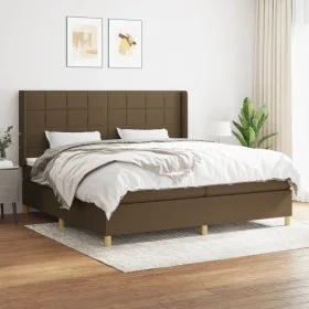 Box spring bed with dark brown fabric mattress 200x200 cm by , Beds and slatted bases - Ref: Foro24-3132020, Price: 660,65 €,...