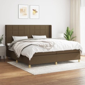 Cama box spring con colchón tela marrón oscuro 200x200 cm de , Camas y somieres - Ref: Foro24-3132020, Precio: 659,16 €, Desc...