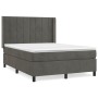 Cama box spring con colchón terciopelo gris oscuro 140x200 cm de , Camas y somieres - Ref: Foro24-3132682, Precio: 486,17 €, ...