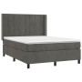 Cama box spring con colchón terciopelo gris oscuro 140x200 cm de , Camas y somieres - Ref: Foro24-3132682, Precio: 486,17 €, ...