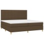 Cama box spring colchón luces LED tela marrón oscuro 200x200 cm de , Camas y somieres - Ref: Foro24-3135464, Precio: 652,59 €...