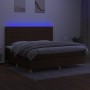 Cama box spring colchón luces LED tela marrón oscuro 200x200 cm de , Camas y somieres - Ref: Foro24-3135464, Precio: 652,59 €...
