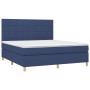 Cama box spring colchón y luces LED tela azul 160x200 cm de , Camas y somieres - Ref: Foro24-3135451, Precio: 551,95 €, Descu...