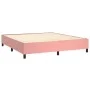 Box spring bed with mattress and LED pink velvet 160x200 cm by , Beds and slatted bases - Ref: Foro24-3136136, Price: 517,47 ...