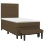 Box spring bed with dark brown fabric mattress 100x200 cm by , Beds and slatted bases - Ref: Foro24-3136576, Price: 392,66 €,...