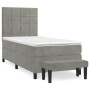 Cama box spring con colchón terciopelo gris claro 80x200 cm de , Camas y somieres - Ref: Foro24-3137809, Precio: 349,61 €, De...