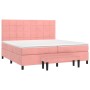 Cama box spring con colchón terciopelo rosa 200x200 cm de , Camas y somieres - Ref: Foro24-3137868, Precio: 705,95 €, Descuen...
