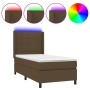 Cama box spring colchón luces LED tela marrón oscuro 100x200cm de , Camas y somieres - Ref: Foro24-3138296, Precio: 368,19 €,...