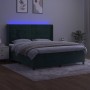 Cama box spring colchón y LED terciopelo verde oscuro 180x200cm de , Camas y somieres - Ref: Foro24-3139580, Precio: 682,69 €...