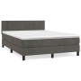 Cama box spring con colchón terciopelo gris oscuro 140x200 cm de , Camas y somieres - Ref: Foro24-3141306, Precio: 421,84 €, ...
