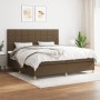 Cama box spring con colchón tela marrón oscuro 200x200 cm de , Camas y somieres - Ref: Foro24-3142364, Precio: 654,38 €, Desc...