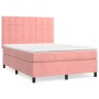 Cama box spring con colchón terciopelo rosa 140x190 cm de , Camas y somieres - Ref: Foro24-3143024, Precio: 484,08 €, Descuen...