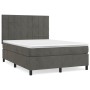 Cama box spring con colchón terciopelo gris oscuro 140x200 cm de , Camas y somieres - Ref: Foro24-3143026, Precio: 469,37 €, ...