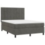 Cama box spring con colchón terciopelo gris oscuro 140x200 cm de , Camas y somieres - Ref: Foro24-3143026, Precio: 469,37 €, ...