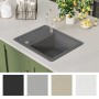Fregadero de cocina de granito con un seno gris de vidaXL, Fregaderos - Ref: Foro24-142953, Precio: 145,97 €, Descuento: %