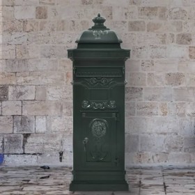 Buzón de columna de aluminio estilo vintage inoxidable verde de vidaXL, Buzones de correo - Ref: Foro24-43890, Precio: 325,60...