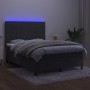 Cama box spring colchón y LED terciopelo gris oscuro 140x190 cm de , Camas y somieres - Ref: Foro24-3136120, Precio: 490,45 €...