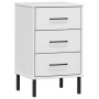 Mesita de noche patas de metal madera maciza pino blanca OSLO de vidaXL, Mesitas de noche - Ref: Foro24-350978, Precio: 82,57...