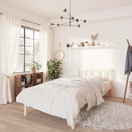 Estructura de cama madera maciza de pino 100x200 cm de , Camas y somieres - Ref: Foro24-810072, Precio: 83,57 €, Descuento: %