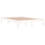 Estructura de cama de madera maciza blanca 135x190 cm de , Camas y somieres - Ref: Foro24-810341, Precio: 104,24 €, Descuento: %