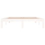 Estructura de cama de madera maciza blanca 135x190 cm de , Camas y somieres - Ref: Foro24-810341, Precio: 104,24 €, Descuento: %