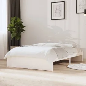 White solid wood bed frame 120x200 cm by , Beds and slatted bases - Ref: Foro24-814945, Price: 115,46 €, Discount: %