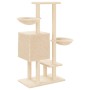 Rascador para gatos con postes de sisal color crema 117 cm en Mobiliario para gatos | Comprar online en Foru.es