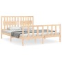 Estructura de cama con cabecero madera maciza 160x200 cm de , Camas y somieres - Ref: Foro24-3192436, Precio: 147,49 €, Descu...