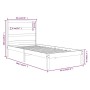 Estructura de cama madera maciza 90x190 cm de , Camas y somieres - Ref: Foro24-3104898, Precio: 79,01 €, Descuento: %