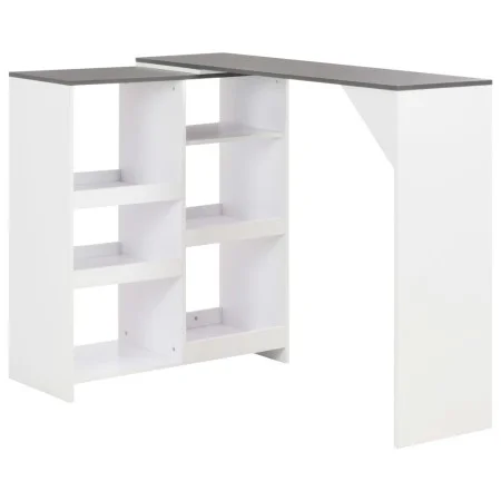 Bar table with white mobile shelf 138x39x110 cm by , Kitchen and dining tables - Ref: Foro24-280226, Price: 118,23 €, Discoun...