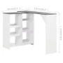 Bar table with white mobile shelf 138x39x110 cm by , Kitchen and dining tables - Ref: Foro24-280226, Price: 118,23 €, Discoun...