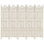 Biombo 5 paneles tallado a mano madera mango blanco 200x165 cm de , Divisores de ambientes - Ref: Foro24-285320, Precio: 285,...