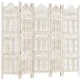 Biombo 5 paneles tallado a mano madera mango blanco 200x165 cm de , Divisores de ambientes - Ref: Foro24-285320, Precio: 285,...