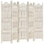 Biombo 5 paneles tallado a mano madera mango blanco 200x165 cm de , Divisores de ambientes - Ref: Foro24-285320, Precio: 285,...