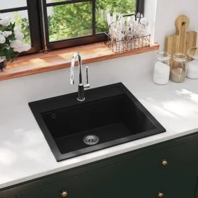 Granite kitchen sink with a black bowl by vidaXL, Sinks - Ref: Foro24-142954, Price: 184,55 €, Discount: %