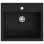 Fregadero de cocina de granito con un seno negro de vidaXL, Fregaderos - Ref: Foro24-142954, Precio: 184,55 €, Descuento: %