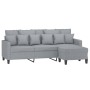 Sofá de 3 plazas con taburete de tela gris claro 180 cm de , Sofás - Ref: Foro24-3201089, Precio: 331,84 €, Descuento: %