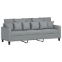 Sofá de 3 plazas con taburete de tela gris claro 180 cm de , Sofás - Ref: Foro24-3201089, Precio: 331,84 €, Descuento: %