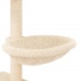 Rascador para gatos con postes de sisal color crema 117 cm en Mobiliario para gatos | Comprar online en Foru.es