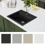 Fregadero de cocina de granito con un seno negro de vidaXL, Fregaderos - Ref: Foro24-142954, Precio: 184,55 €, Descuento: %