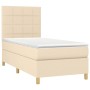 Cama box spring con colchón tela color crema 90x200 cm de , Camas y somieres - Ref: Foro24-3142310, Precio: 324,51 €, Descuen...