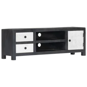 Mueble para TV tallado a mano mango gris blanco 120x30x40 cm de , Muebles TV - Ref: Foro24-282723, Precio: 186,79 €, Descuent...