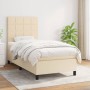 Cama box spring con colchón tela color crema 90x200 cm de , Camas y somieres - Ref: Foro24-3141750, Precio: 324,30 €, Descuen...