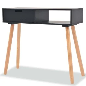 Mesa consola de madera maciza de pino 80x30x72 cm negra de vidaXL, Mesas auxiliares - Ref: Foro24-244738, Precio: 89,43 €, De...